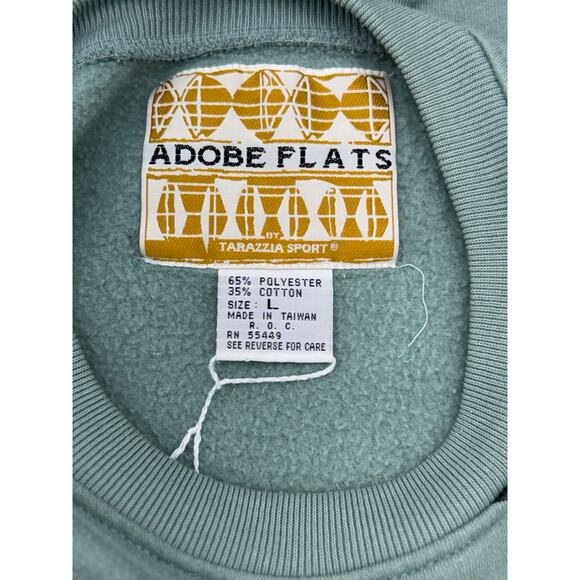 Vintage Women's poetic Adobe Flatts, large seafoam colored sweatshirt  - Picture 5 of 9